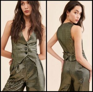 Ronny Kobo Carrine Metallic Foxy Vest